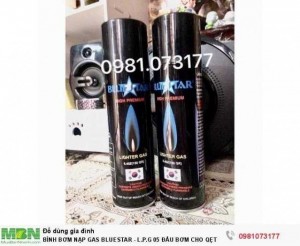 Bình Bơm Nạp Gas Bluestar - L.P.G 05 Đầu Bơm Cho Qẹt Khè