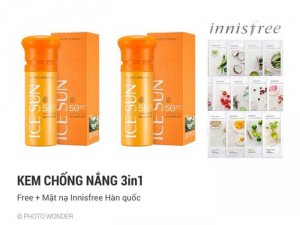 Combo 2 hộp KCN ICESUN tặng kèm 1 mặt nạ trắng da Hàn Quốc