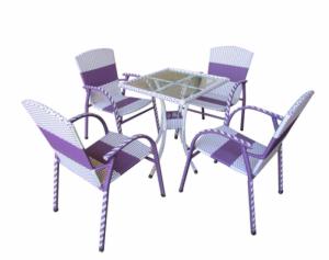 Bàn ghế mây nhựa cafe giá rẻ tại xưởng sản xuất 00071