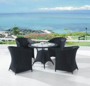 bàn ghế mây nhựa cafe giá rẻ tại xưởng sản xuất HGH 00048