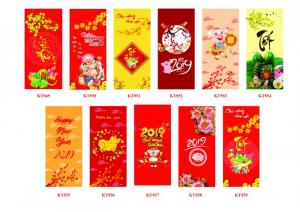 Mẫu bao lì xì tết Happy New Year - Chúc Mừng Năm Mới