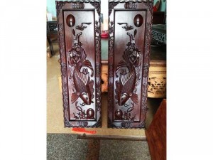Thanh lý đôi tranh cá chép gỗ gụ