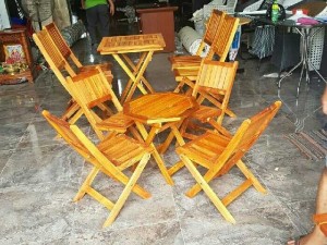 Bộ bàn ghế gỗ xếp nhỏ giá bình dân