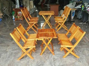 Bộ bàn ghế gỗ xếp nhỏ giá bình dân