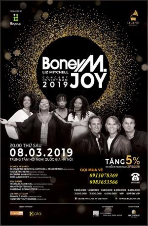 Bán vé Boney M and Joy in Viet Nam 20h ngày 8/3/3019 tại trung tâm hội nghị quốc gia Hà Nội