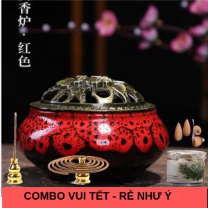 Combo Tết Bộ Lư Gốm Và Trầm Hương Rẻ Như Ý