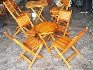 Bàn ghế cafe, bộ bàn ghế gổ xếp giá rẻ