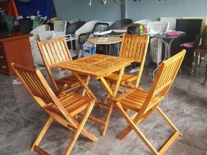 Bàn ghế cafe, bộ bàn ghế gổ xếp giá rẻ