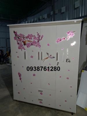 Tủ nhựa đài loan 4 cánh cửa ngang 1m6 cao 1m8