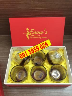 Ly thủy tinh Luminarc 320ml màu hồng , ly thủy tinh có hộp xi lụa