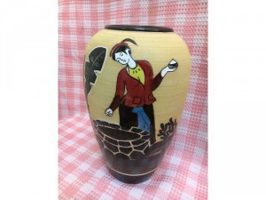 Lọ hoa sứ men thô Bát Tràng “Cô Tấm”, màu sắc tươi sáng, sinh động, kt cao 30cm, dáng cổ điển, phù hợp cho khách hàng yêu mến văn hoá truyền thống
