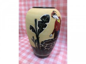Lọ hoa sứ men thô Bát Tràng “Cô Tấm”, màu sắc tươi sáng, sinh động, kt cao 30cm, dáng cổ điển, phù hợp cho khách hàng yêu mến văn hoá truyền thống