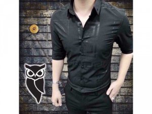 Áo sơ mi nam thời trang Quảng Châu ép dập họa tiết versace