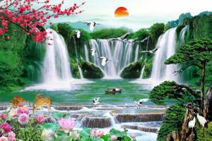 Tranh phong cảnh - gạch tranh sơn thủy hữu tình
