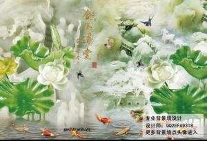 Mẫu tranh phòng khách- gạch 3d