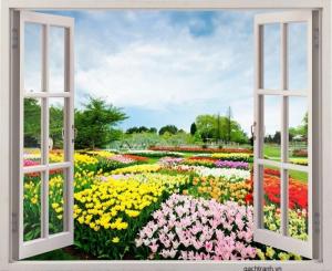 Tranh gạch men - gạch tranh 3d- tranh hình cửa sổ 3d