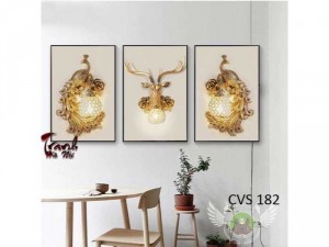 Tranh scanvas nghệ thuật chim công kthuoc 30x60x