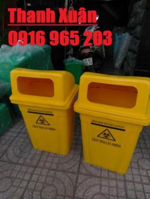 thùng đựng rác thải lây nhiễm màu vàng 95 lít