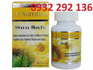Sun Safe viên uống giúp làm đẹp da, ngăn ngừa, bảo vệ làn da khỏi tia UV. Hộp 60 viên, giá bán: 1.280.000ff/ hộp. Liên hệ 0932 292 136 để được tư vấn và giao hàng toàn quốc
