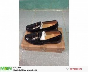 Giày tây lười đen bóng size 40