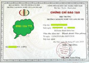 Chung chi van thu luu tru