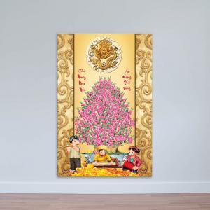 Tranh tài lộc, tranh kim tiền in trên vải canvas hoặc gỗ MDF (laminate)