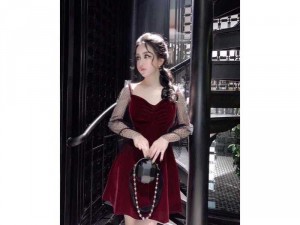 Đầm nhung phối lưới