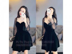Đầm nhung phối lưới