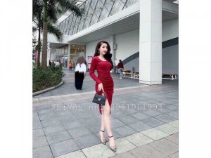 Đầm body dây rút