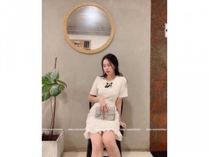 Đầm nhún đuôi cá nơ