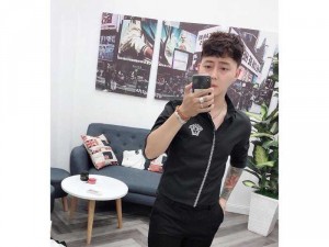 Áo sơ mi nam Quảng Châu logo sọc đứng