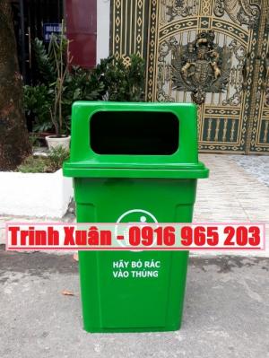 thùng rác công cộng 95 lít màu xanh lá