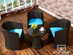 Bàn ghế cafe mây nhựa giá rẻ tại xưởng sản xuất HGH 494