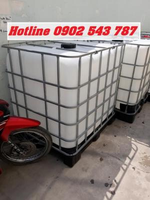 Thùng tank ibc 1000 lít đựng hóa chất, bồn đẹp đựng hóa chất 1000 lít có khung thép