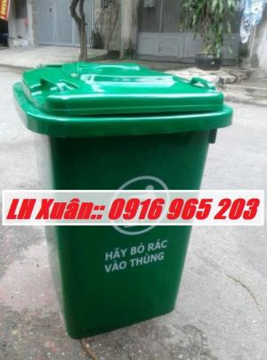 thùng rác 60 lít màu xanh lá
