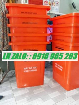 thùng rác 95 lít màu cam