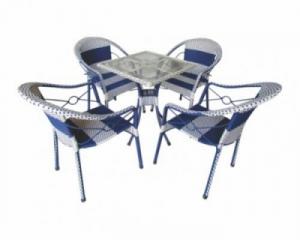 Bàn ghế cafe mây nhựa giá rẻ tại xưởng sản xuất HGH 505