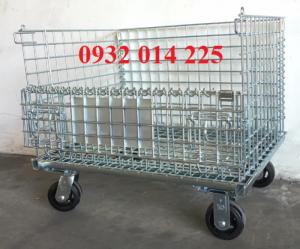 Lồng Thép Trữ Hàng Gắn Bánh Xe, Lồng Sắt Gắn Bánh Xe, Xe Đẩy Lồng Thép, Xe Đẩy Lưới Thép