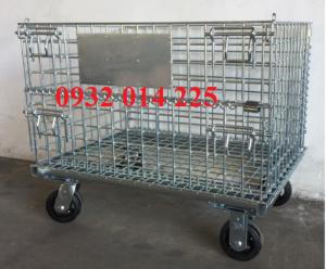 Lồng Thép Trữ Hàng Gắn Bánh Xe, Lồng Sắt Gắn Bánh Xe, Xe Đẩy Lồng Thép, Xe Đẩy Lưới Thép