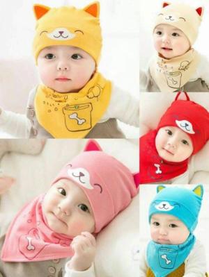 Set khăn mũ đáng yêu cho bé