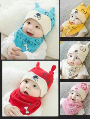 Set khăn mũ đáng yêu cho bé
