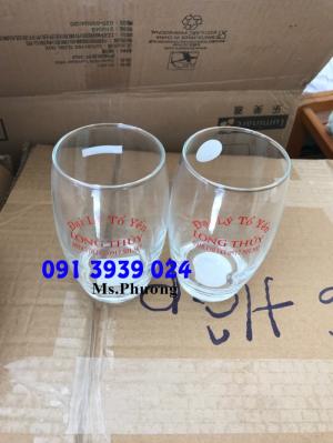 Ly thủy tinh in logo nhà thuốc tây, cung cấp ly thủy tinh giá rẻ