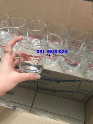 Ly thủy tinh in logo nhà thuốc tây, cung cấp ly thủy tinh giá rẻ