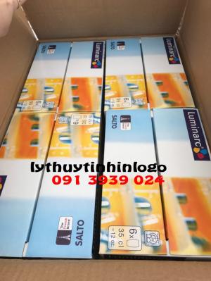 Ly thủy tinh in logo nhà thuốc tây, cung cấp ly thủy tinh giá rẻ