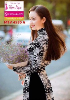 Vải áo dài in hình đẹp MTV 4539A