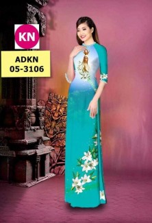 Vải áo dài in hình đẹp KN3106