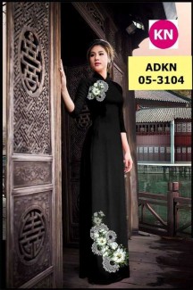 Vải áo dài in hình đẹp KN3104