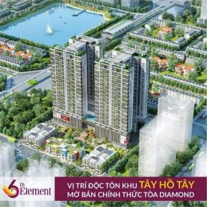 Bán căn tầng 15 ( 109 m2 - 3PN - 2VC )( Đẹp Nhất KV Hoàng Quốc Việt ) dự án 6th Element - Tây Hồ Tây