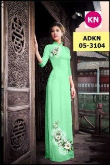 Vải áo dài in hình đẹp KN3104