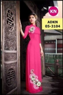 Vải áo dài in hình đẹp KN3104